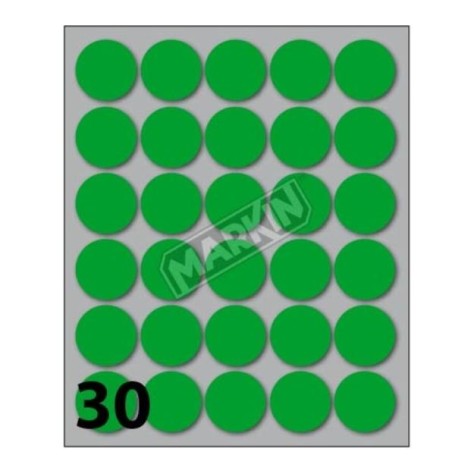 CONF 10 BUSTE ETICH 7 VERDE  DIAM22 (X11007VE)