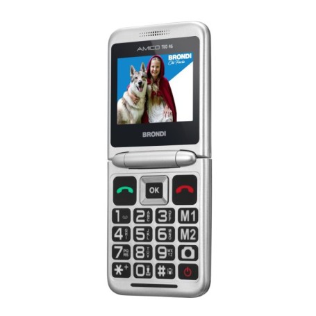 Brondi AMICO TUO 4G 6,1 cm (2.4") Nero, Metallico Telefono per anziani (10282010)