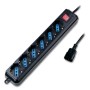 Atlantis Land P011-SL3006P-B prolunghe e multiple 1,5 m 6 presa(e) AC Interno Nero