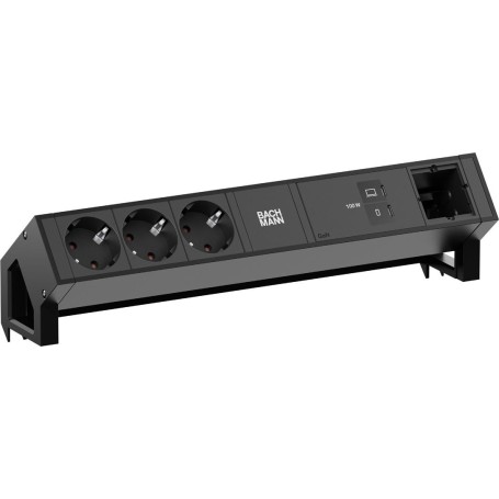 Bachmann DESK2 Schreibtischsteckdose 3x Schuko 1x USB-C PD 100W schwarz RAL9005 (BM0023758)