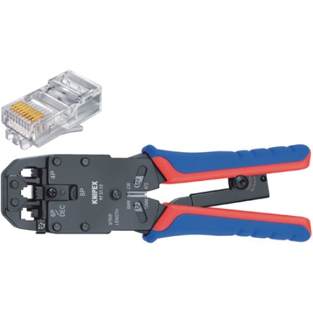 Crimpzange 97 51 12 SB (blau/rot, RJ-10, RJ-11/12 und RJ-45-Stecker)