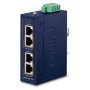 PLANET Industrial 2-port 10/100/1000T Gigabit Ethernet (10/100/1000) Supporto Power over Ethernet (PoE) Blu (IPOE-260-12V)