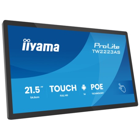 iiyama TW2223AS-B3P visualizzatore di messaggi Pannello piatto interattivo 54,6 cm (21.5") Wi-Fi 450 cd/m² Full HD Nero Touch s
