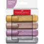 Faber-Castell Textliner 46 Metallic evidenziatore 4 pz Oro, Viola, Rosa, Argento (254674)