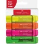 Faber-Castell Textmarker 46 Superfluorescent evidenziatore 4 pz Punta smussata Verde, Arancione, Rosa, Giallo (254644)