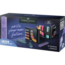 Faber-Castell 254603 evidenziatore 16 pz Punta smussata Metallico, Multicolore, Pastello