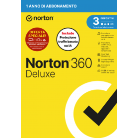 NORTON 360 DELUXE 2026 -ANTITRUFFA- ATTACH - 3 DISPOSITIVI 12 MESI 25GB - IT BOX (21483646)