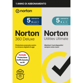 NORTON 360 DELUXE 2026 -ANTITRUFFA- 5 DISPOSITIVI 12 MESI 50GB + UTILITIES ULTIMATE - IT BOX (21483673)