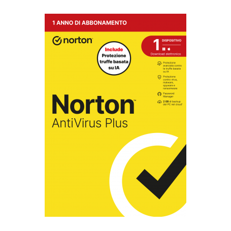 NORTON ANTIVIRUS PLUS 2026 -ANTITRUFFA- 1 DISPOSITIVO 12 MESI 2GB - IT BOX (21483645)