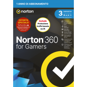 NORTON 360 FOR GAMERS 2026-ANTITRUFFA- ATTACH - 3 DISPOSITIVI 12 MESI 50GB - IT BOX (21483648)