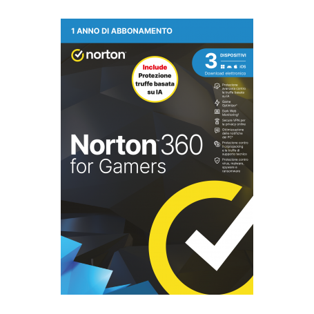 NORTON 360 FOR GAMERS 2026 -ANTITRUFFA- 3 DISPOSITIVI 12 MESI 50GB - IT BOX (21483705)
