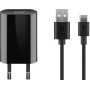 USB-C Ladeset 5 Watt (schwarz, 1 Meter Kabel USB-A  USB-C) (45293)