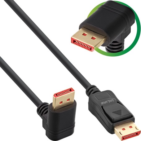InLine Cavo DisplayPort 1.4, 8K4K, angolato verso il basso, 3m (17153U)