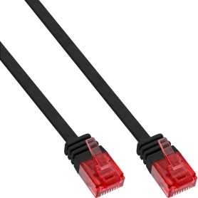 InLine Cavo patch Lan piatto, U/UTP, Cat.6, nero, 15m (71615S)