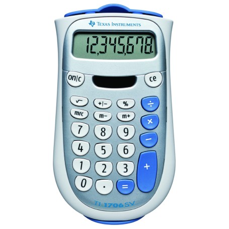 Texas Instruments TI-1706 SV calcolatrice Desktop Calcolatrice di base Argento, Bianco (TI1706SV)