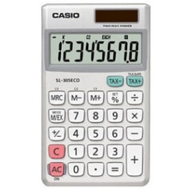 Casio SL-305ECO calcolatrice Tasca Calcolatrice di base Argento, Bianco (SL-305ECO)