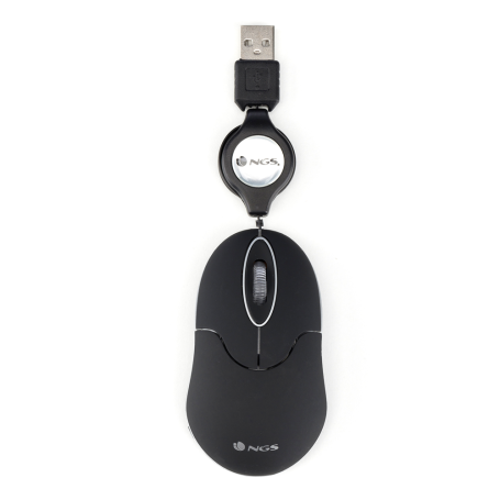 NGS MOUSE USB 3 TASTI 1000DPI CAVO RETRATTILE COLORE NERO (SIN BLACK)