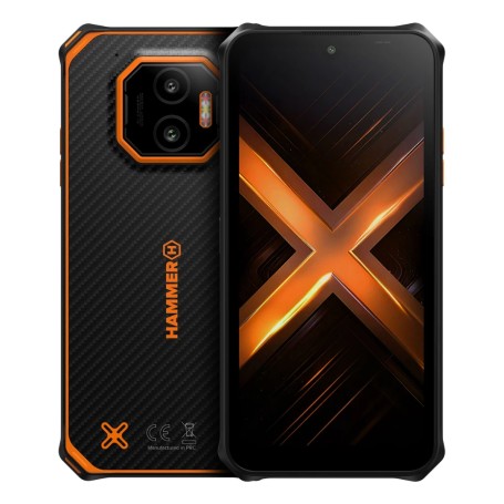 HAMMER Energy X2 15,5 cm (6.1") Doppia SIM Android 15 4G USB tipo-C 6 GB 128 GB 5000 mAh Nero, Arancione (TEL001059)