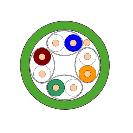CAVO U/UTP CAT.6A CCA VERDE 500M (AC6U-CCA-500GN) (AC6U-Cca-500GN)