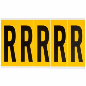 Brady 1560-R etichetta autoadesiva Rettangolo Permanente Nero, Giallo 125 pz (097117)