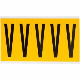 Brady 1560-V etichetta autoadesiva Rettangolo Permanente Nero, Giallo 125 pz (097121)