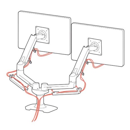 LX DUAL SIDEBYSIDE ARM BRIGHT WHITE (45-491-216A)