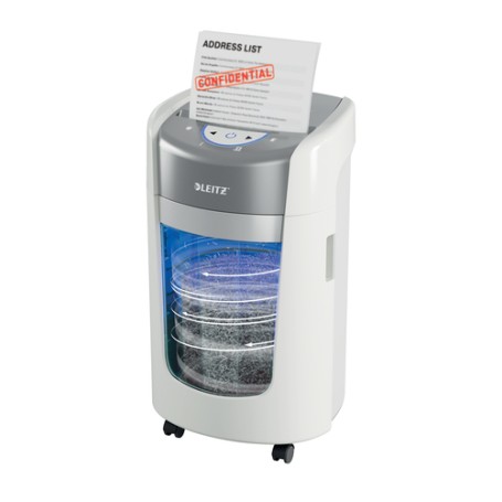 Leitz IQ OptiMax Home Office 225 distruggi documenti Taglio a frammenti 58 dB Grigio, Bianco (83580000)