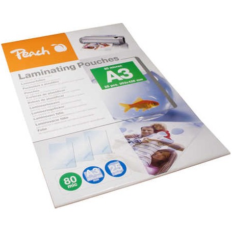 Peach 510418 pellicola per plastificatrice 25 pz (PPR080-01)
