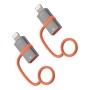 4smarts 541522 cavo e adattatore video Lightning USB tipo-C Grigio, Arancione