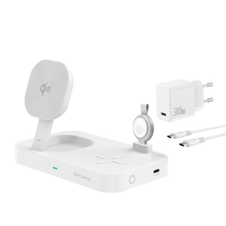 4smarts Qi2 Universale Bianco AC Carica wireless Ricarica rapida Interno (540999)