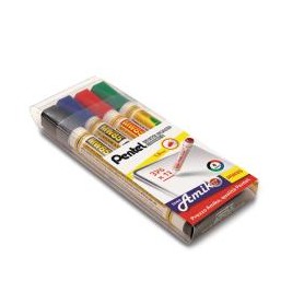 Pentel 0100863 evidenziatore 4 pz Nero, Blu, Verde, Rosso (0100863)