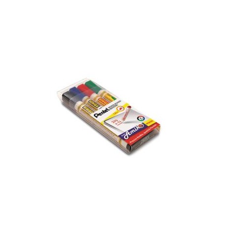 Pentel 0100863 evidenziatore 4 pz Nero, Blu, Verde, Rosso (0100863)