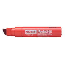 Pentel N50XL marcatore permanente Punta smussata Rosso 6 pz (N50XL-B)