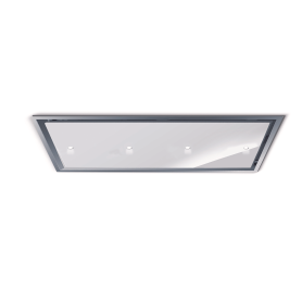 CAPPA GEA FLAT cm 120X60 - Inox/vetro Bianco spot light - 800 m3/h