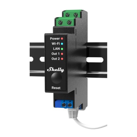 Shelly Pro 2PM trasmettitore di potenza Nero 2 (Shelly Pro2PM)
