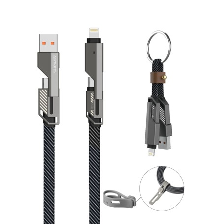 4smarts 541456 cavo USB 1,5 m USB A/USB C USB C/Lightning Grafite