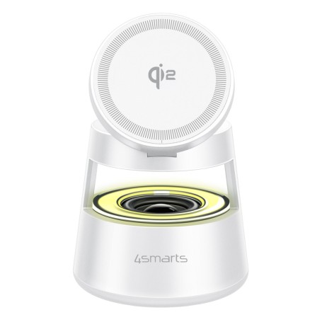4smarts 541535 Caricabatterie per dispositivi mobili Auricolare, Smartphone, Orologio intelligente Bianco USB Carica wireless In