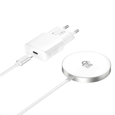 4smarts 541708 Caricabatterie per dispositivi mobili Smartphone Bianco USB Carica wireless Ricarica rapida Interno