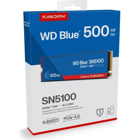 SanDisk 500GB WD BLUE SN5100 NVME SSD - Flash-Speicher - unsortiert (WDBS4F5000ANC-WRSN)