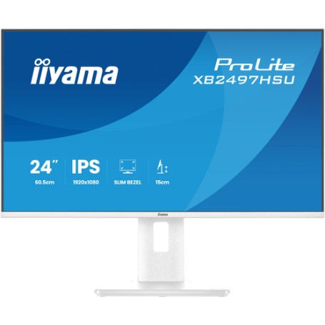 iiyama ProLite XB2497HSU-W1 Monitor PC 60,5 cm (23.8") 1920 x 1080 Pixel Full HD LED Bianco