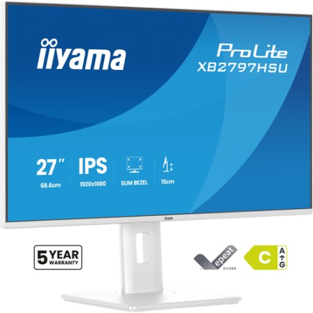 iiyama ProLite XB2797HSU-W1 Monitor PC 68,6 cm (27") 1920 x 1080 Pixel Full HD LED Bianco