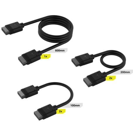iCUE LINK Kabel-Kit, 600 / 200 / 100mm (schwarz, 5-teilig) (CL-9011118-WW)