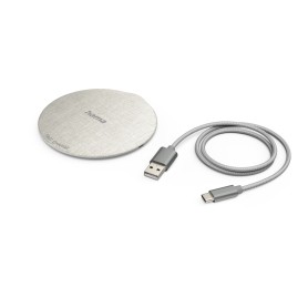 Hama QI-FC10 Metal Telefono cellulare, Smartphone Crema, Grigio USB Carica wireless Ricarica rapida Interno (00201679)