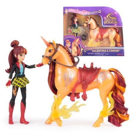 Unicorn Academy - Valentina und Einhorn Cinder (mit echter Mhne und Schweif sowie Brste) (6072677)