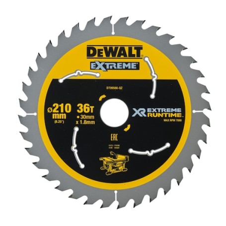 Kreissgeblatt XR EXTREME RUNTIME DT99566,  210mm, 36Z (Bohrung 30mm, fr Akku-Tischsgen) (DT99566-QZ)