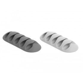 DeLOCK 18298 organizer per cavi Scrivania/Parete Supporto per cavo Grigio, Bianco 6 pz (18298)
