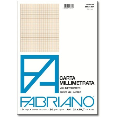 Fabriano 58521297 carta milllimetrata 80 g/m² (58521297)