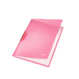 Leitz ColorClip Rainbow cartellina con fermafoglio Polipropilene (PP) Rosso, Trasparente (41760125)