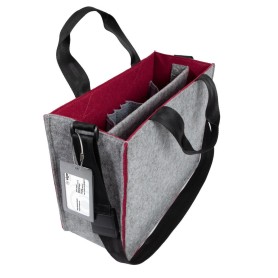 Sigel BA426 borsa e tracolla Feltro in PET, Polietilene tereftalato (PET) Grigio, Rosso Bambino/Bambina Borsa a tracolla