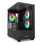 CASE M-ATX Curve Glass Panel,2x U3, 1x Type-C,TRRS (ELITE SHARK CM100 BLACK)
